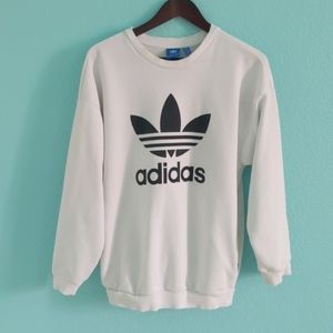 Adidas Trefoil White Crewneck Sweatshirt